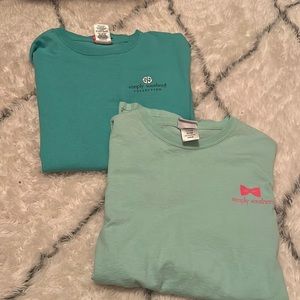 2 simply southern short sleeve shirts - 1 Christmas